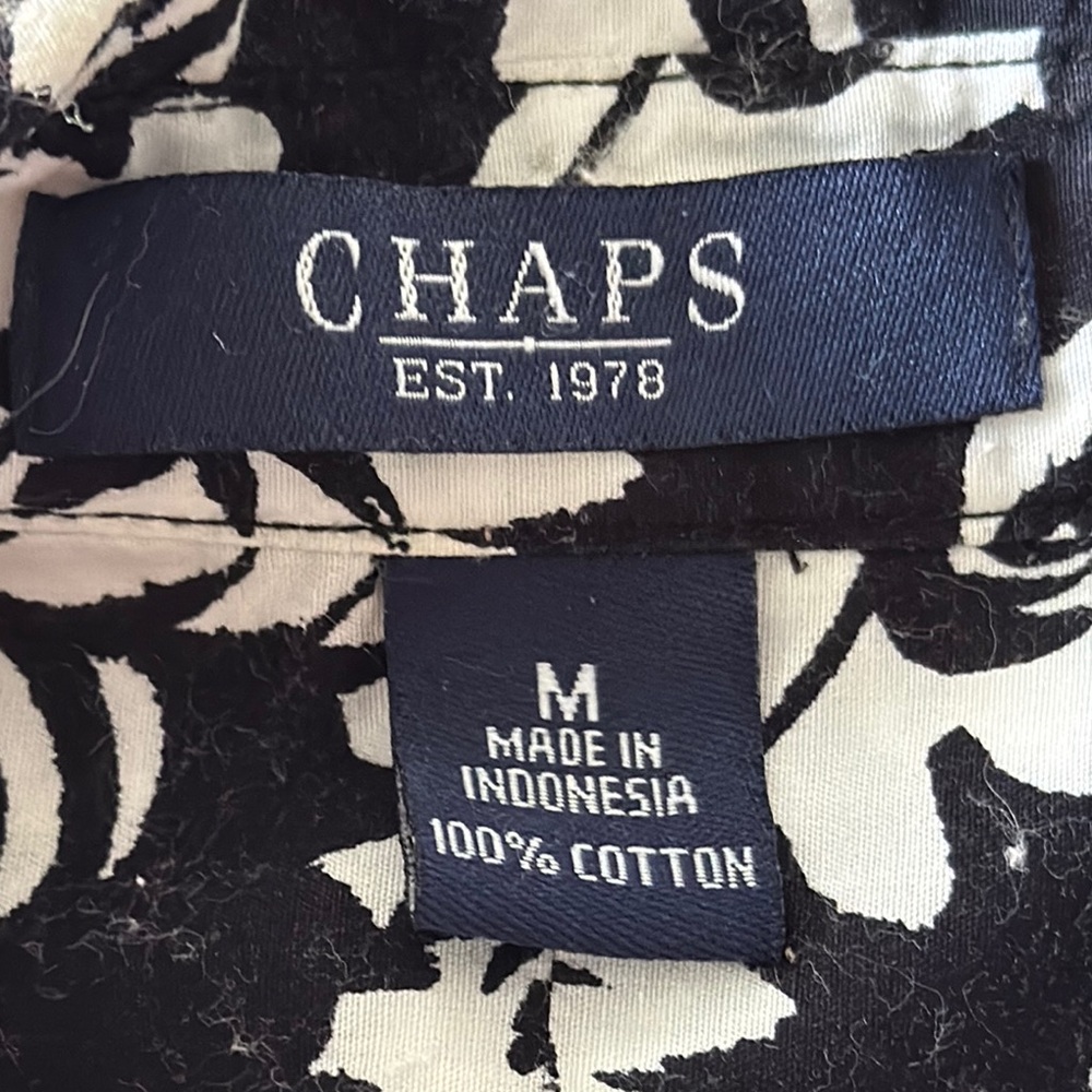 Chaps Monochrome Paisley Button-Up Shirt - Picture 5 of 7